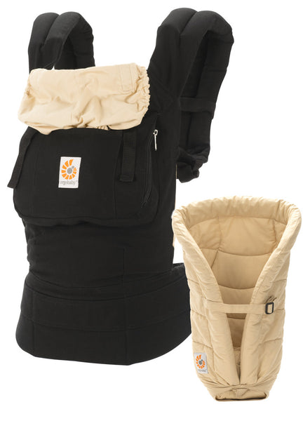 Navy bundle of joy organic cotton carrier and infant insert best sale
