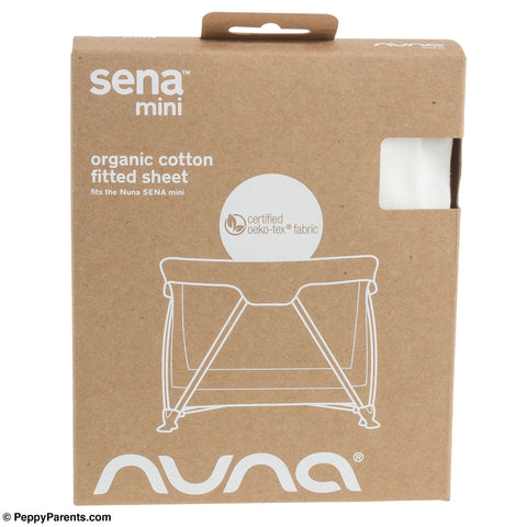 Nuna Sena Mini Organic Fitted Sheet - White - PeppyParents.com
