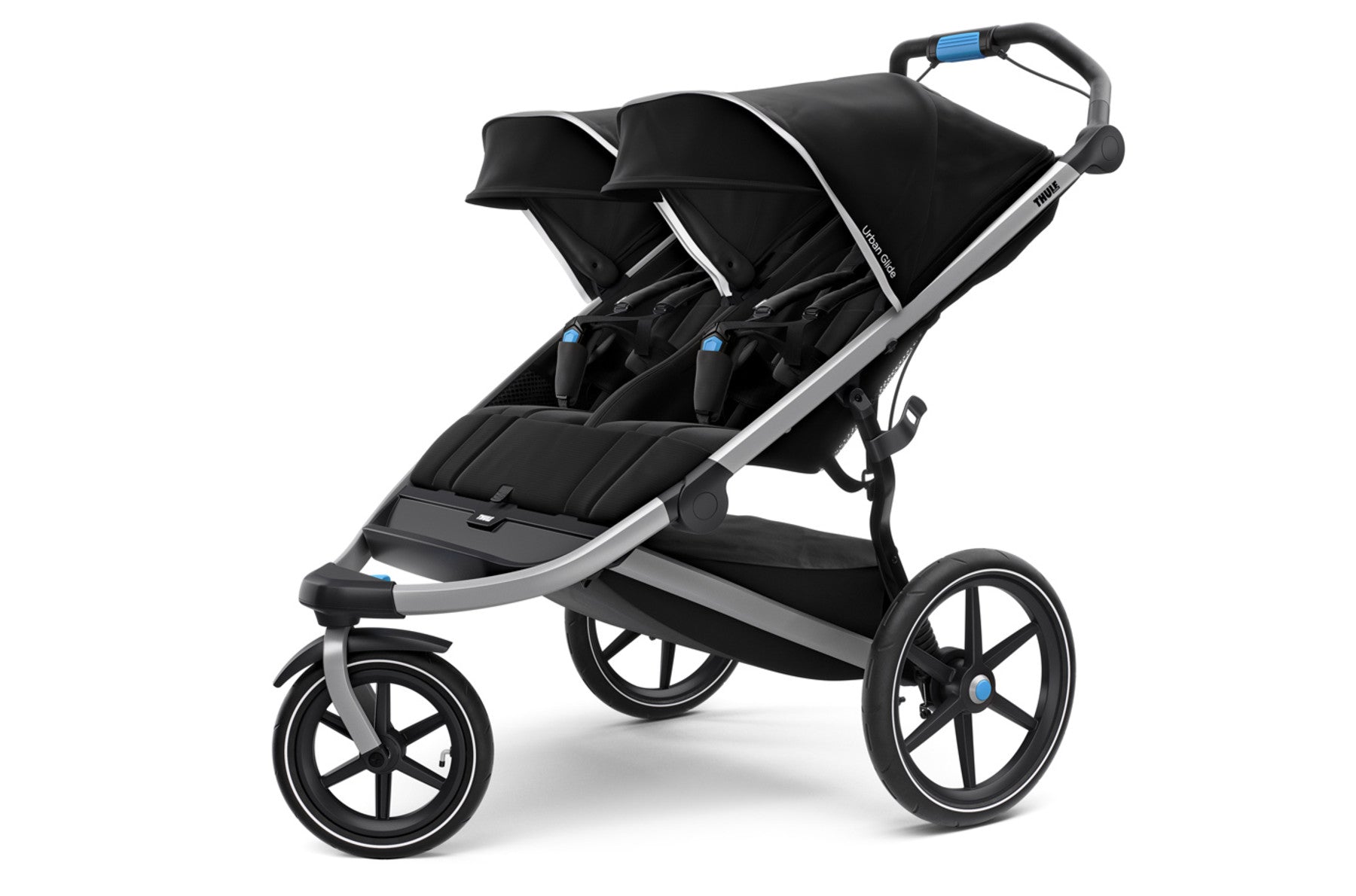 thule umbrella stroller Thule Urban Glide 2-Double Jogging Stroller, Black/Silver