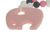 4babyNme Silicone Teething Necklace - Elephant Pink