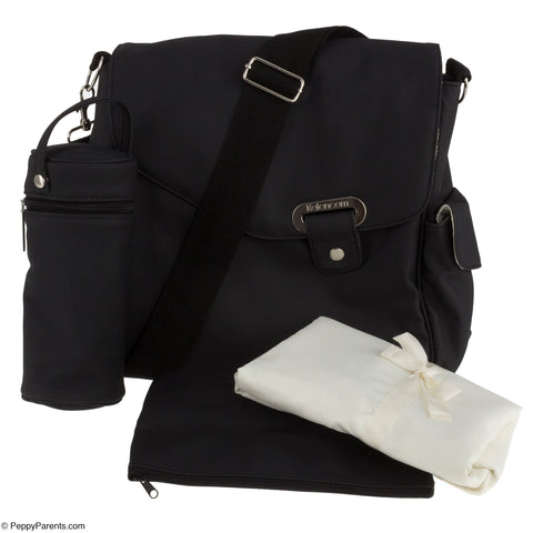 Kalencom Ozz Vegan Diaper Bag - Black - PeppyParents.com
