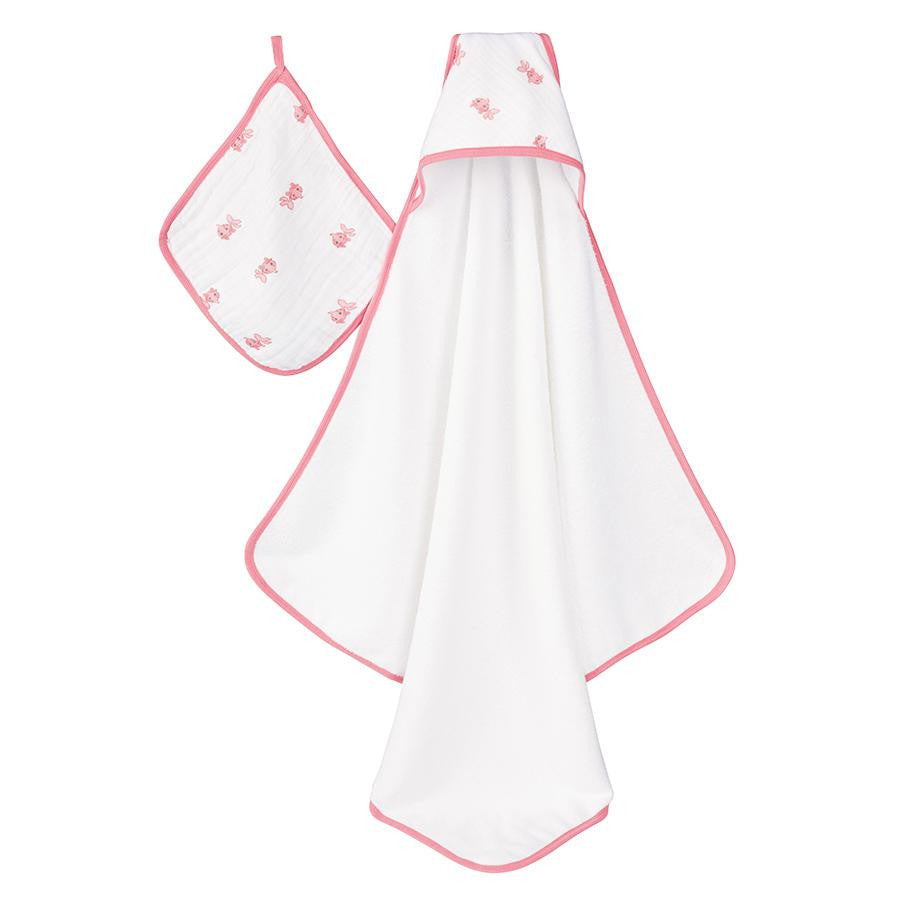 Hooded Towel and Washcloth Gift Set by Aden Anais PeppyParents